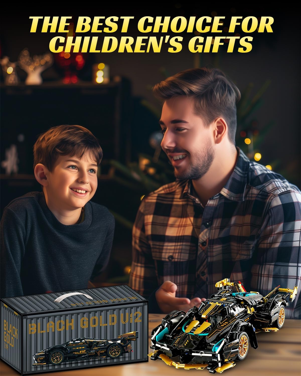 Super Sports Cars Model Sets - 1314 PCS Black Gold