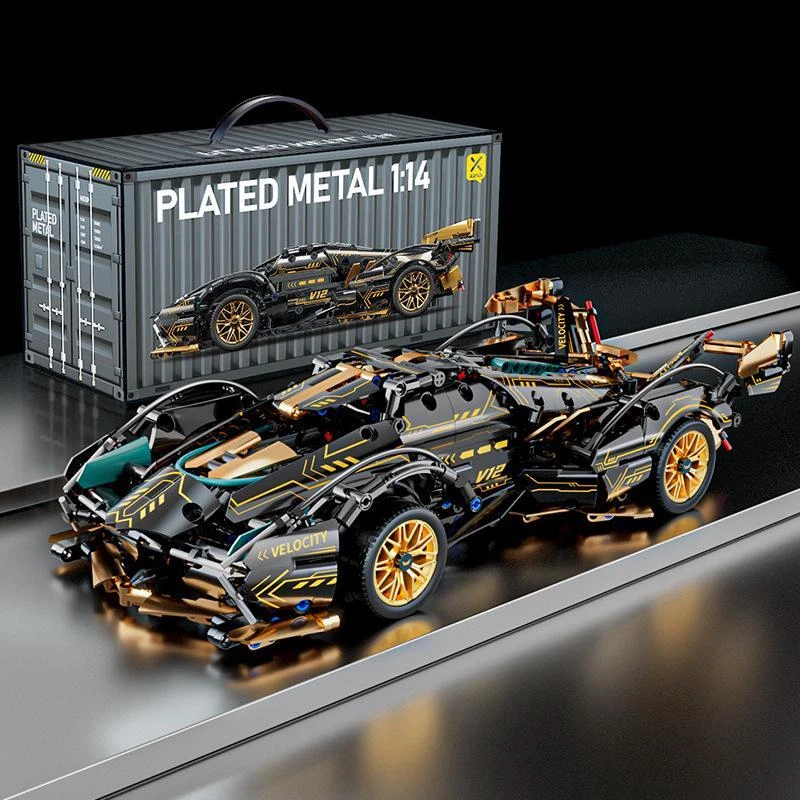 Super Sports Cars Model Sets - 1314 PCS Black Gold