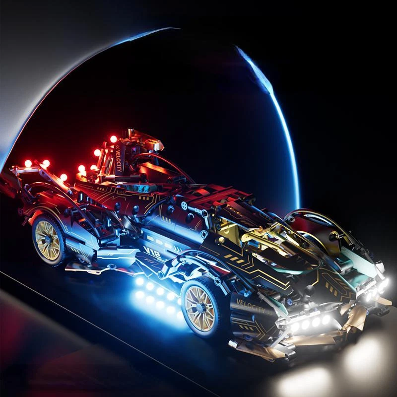 Super Sports Cars Model Sets - 1314 PCS Black Gold